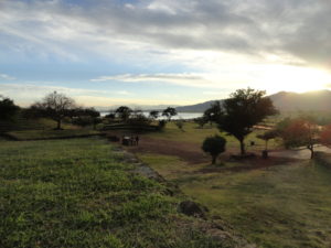 Guchimontones ruins site with Lake La Vega