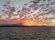 Sunset over Gulf of Nicoya from ferry