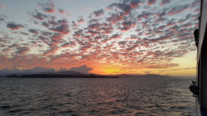 Sunset over Gulf of Nicoya from ferry